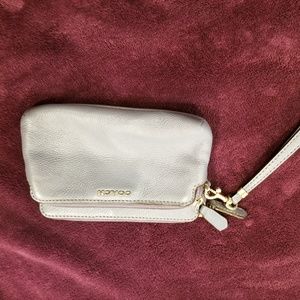 Coach Lt. Blue Double Zip Wallet Wristlet